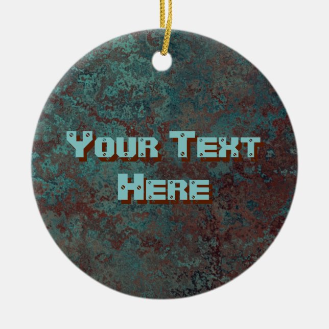Corrosion "Copper" print Text ornament round (Front)