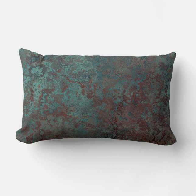 Corrosion " Copper" print throw pillow lumbar (Front)
