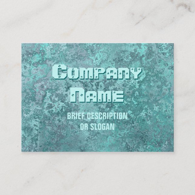 Corrosion green print 'description' chubby business card (Front)