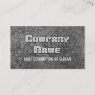 Corrosion grey print 'description' business card