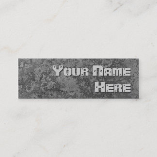 Corrosion grey print side text skinny mini business card