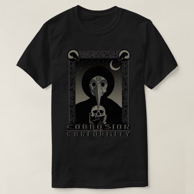 Corrosion Of Conformity Black and white skull and  T-Shirt (Design Front)