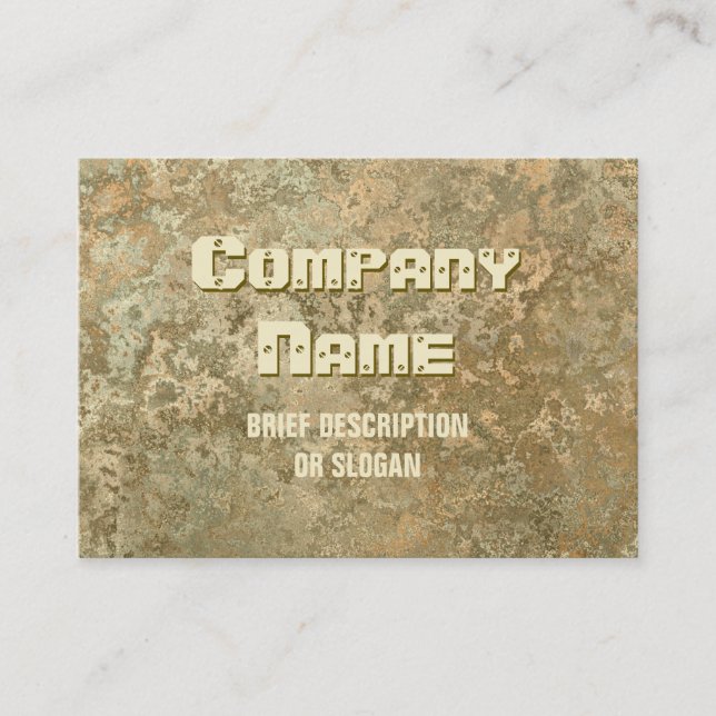 Corrosion yellow print 'description' chubby business card (Front)