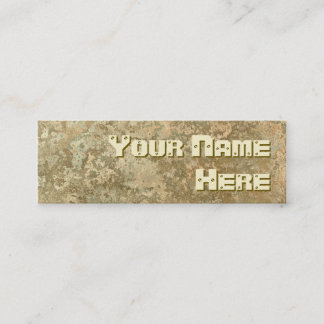 Corrosion yellow print side text skinny mini business card