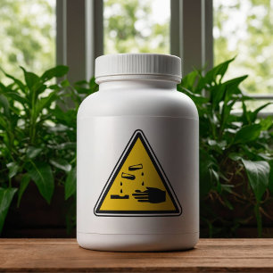 Corrosive Material Hazard Symbol Label