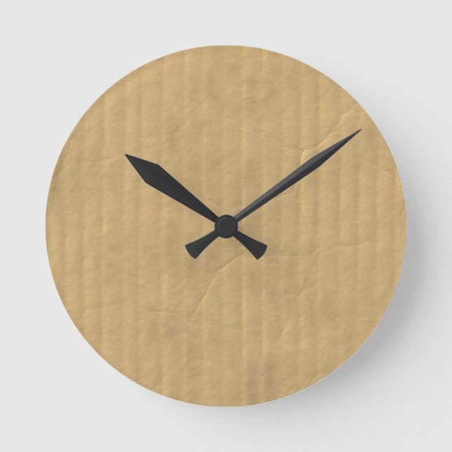 Corrugated Cardboard Texture Round Clock (Front)