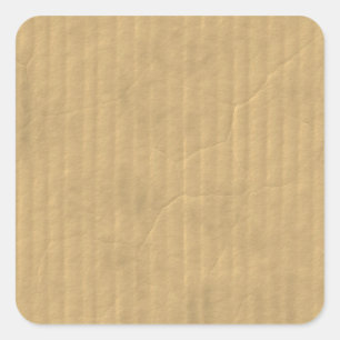Corrugated Cardboard Texture Square Sticker