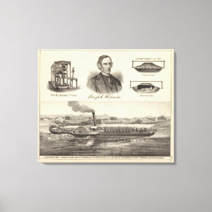 Corrugated iron steam yacht canvas print