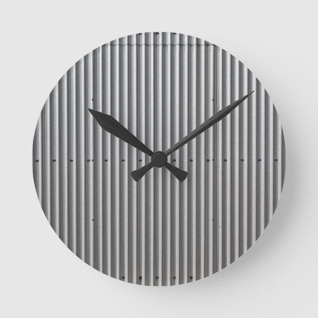 Corrugated Metal Background Round Clock (Front)