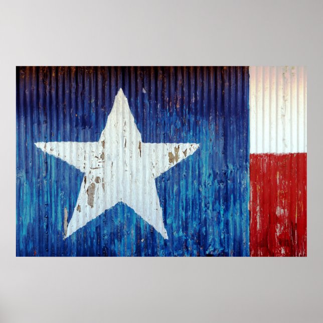 Corrugated Metal Texas Flag Poster (Front)