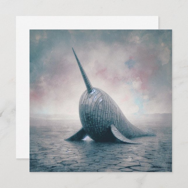Corrugated Narwhal Greeting Card (Front/Back)