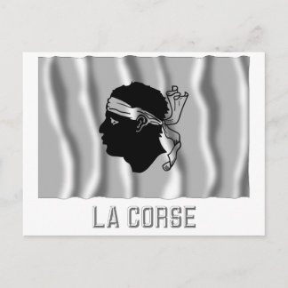 Corse waving flag with name postcard