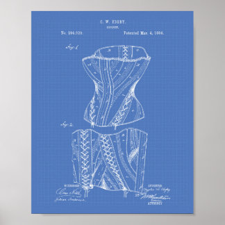 Corset 1884 Patent Art Blueprint Poster