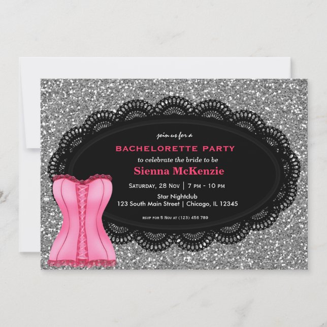 Corset Bachelorette Party Invitation (Front)