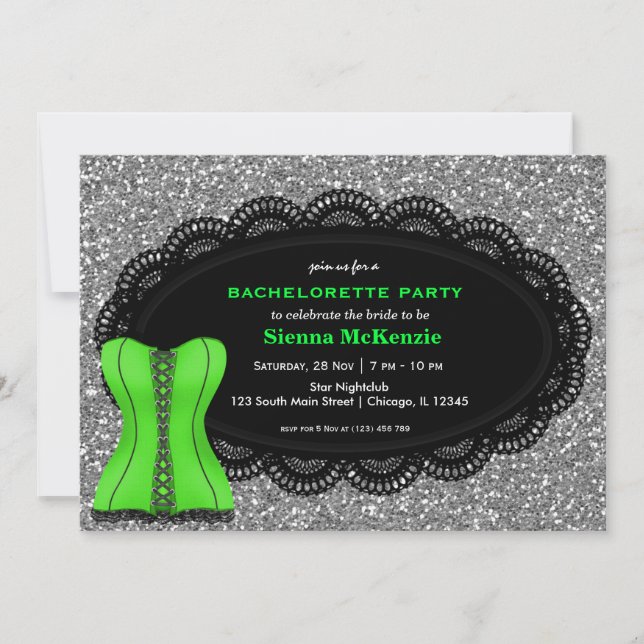 Corset Bachelorette Party Invitation (Front)