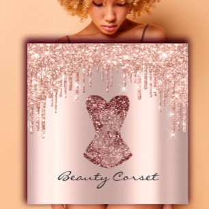 Corset Bridal Shower Wedding Stylist Rose Square Business Card