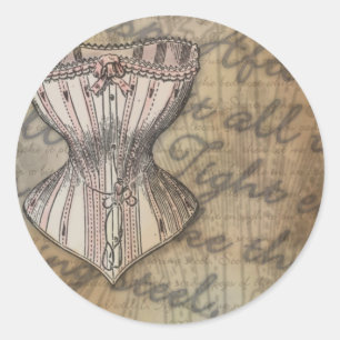 Corset Collage Classic Round Sticker