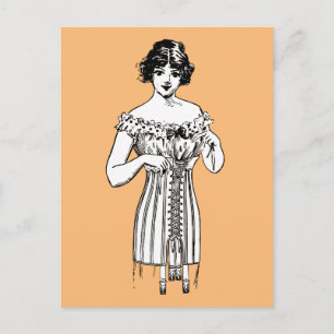 CORSET LADY POSTCARD