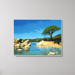 Corsica, beach of Palombaggia Canvas Print