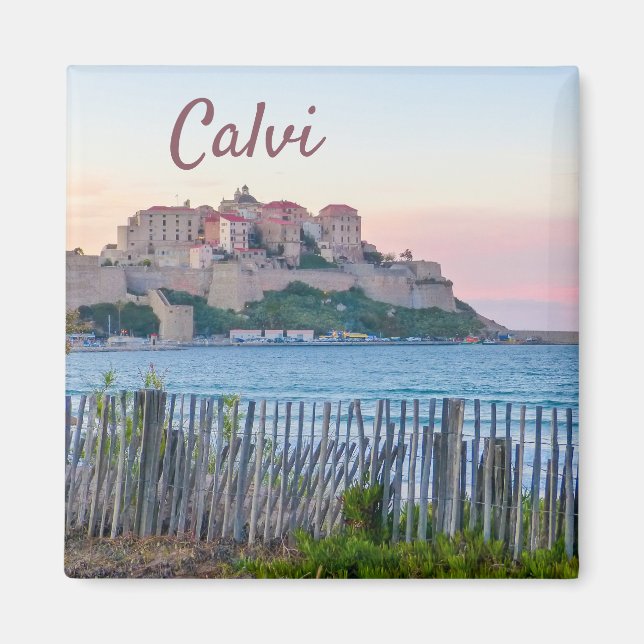 Corsica Calvi Sunset Souvenir Magnet (Front)