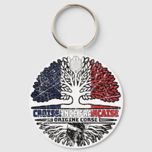 Corsica Corsican French France Tree Roots Flag Key Ring