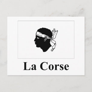 Corsica Flag with Name in French Postcard