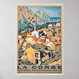 Corsica France Vintage Travel Poster