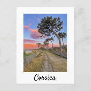 Corsica Railway during Sunset France Postcard