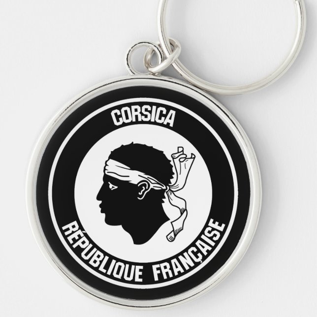 Corsica Round Emblem Key Ring (Front)
