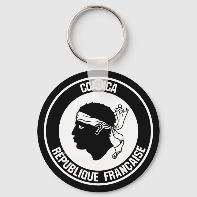 Corsica Round Emblem Key Ring (Front)