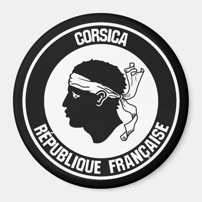 Corsica Round Emblem Magnet (Front)