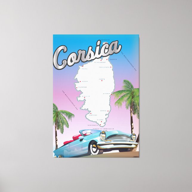 Corsica travel poster canvas print (Front)