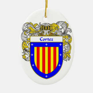 Cortez Coat of Arms/Family Crest Ceramic Tree Decoration
