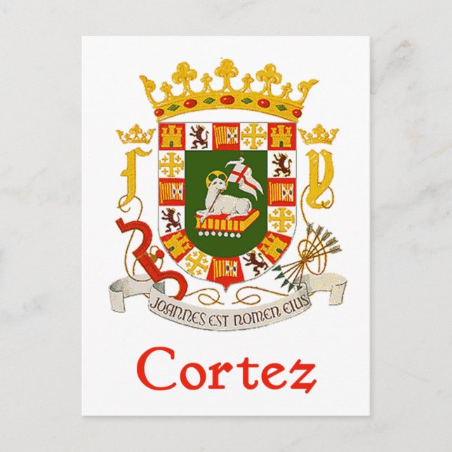 Cortez Shield of Puerto Rico Postcard (Front)