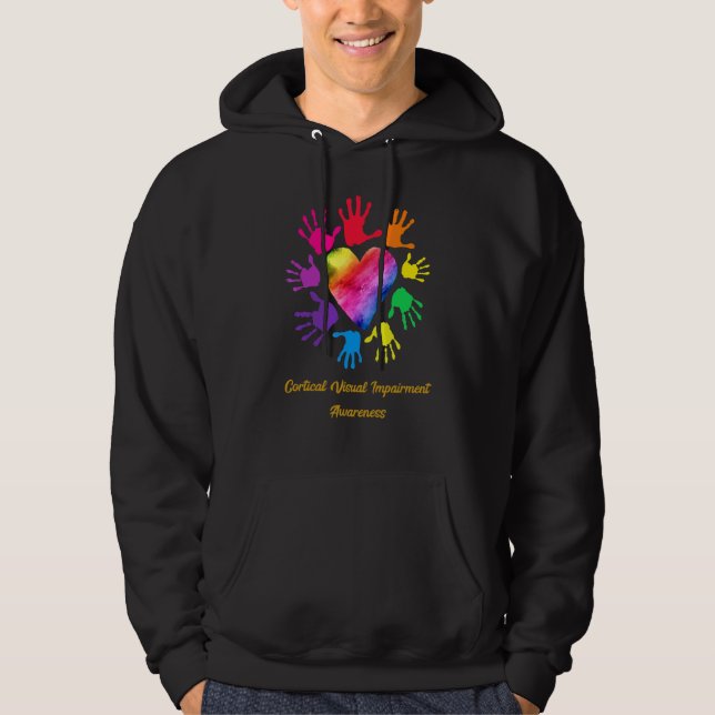 Cortical Visual Impairment Awareness Hands Hoodie (Front)