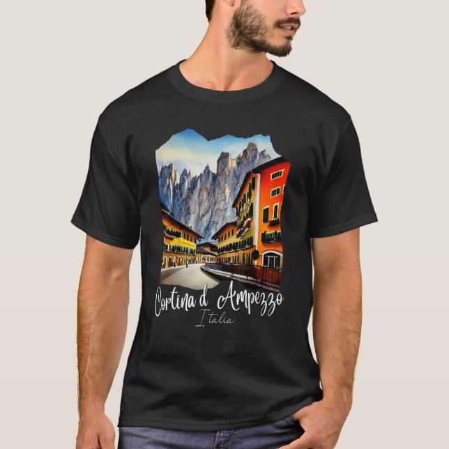 Cortina d'Ampezzo Dolomiti Painting Cortina d'Ampe T-Shirt (Front)