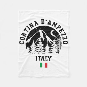 Cortina D'ampezzo Italy Alps Ski Resort Alpine Ski Fleece Blanket