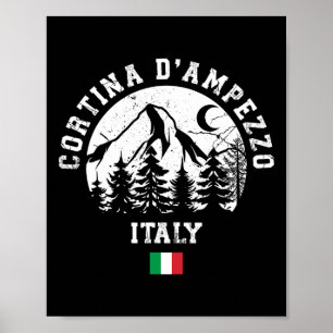 Cortina D'ampezzo Italy Alps Ski Resort Alpine Ski Poster