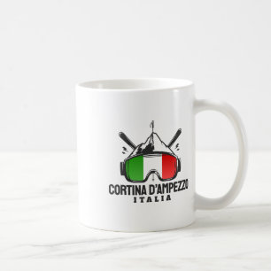 Cortina D'ampezzo Italy Retro Ski Resort Skiing  Coffee Mug