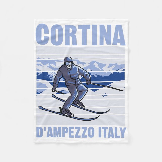Cortina D'ampezzo Italy Ski  Fleece Blanket (Front)