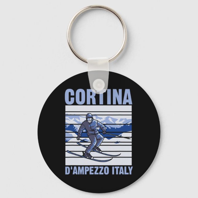 Cortina D'ampezzo Italy Ski  Key Ring (Front)