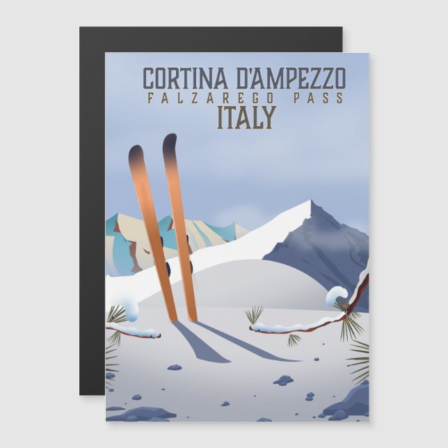 Cortina d'Ampezzo Italy Ski poster Art Print (Front/Back)
