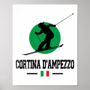 Cortina D'ampezzo Italy Ski Resort Alps Italian Sk Poster