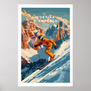 Cortina dampezzo Ski Poster 1