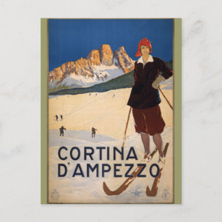 Cortina d'Ampezzo Vintage Travel Poster Art Postcard