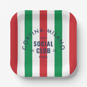 Cortina Milano Apres Social Club Italia Party Paper Plate