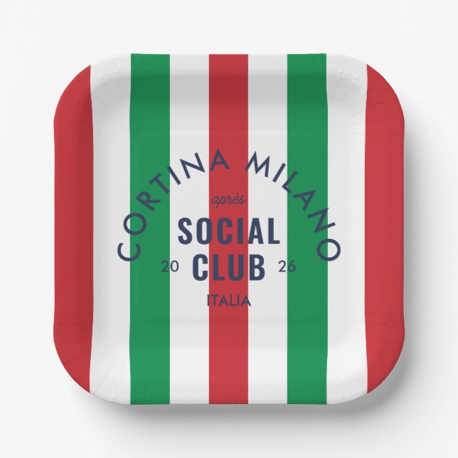 Cortina Milano Apres Social Club Italia Party Paper Plate (Front)