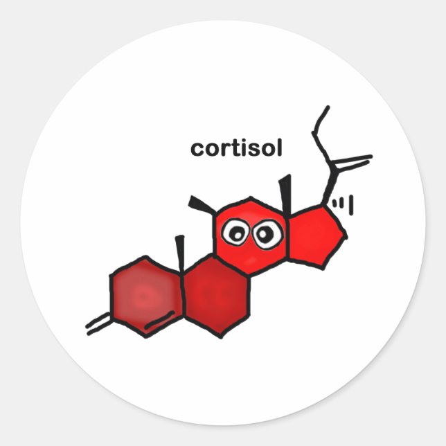 Cortisol Classic Round Sticker (Front)