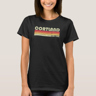 Cortland Ny New York Funny City Home Roots  Retro  T-Shirt
