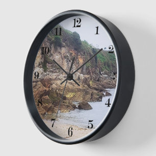 Coruna, Spain Cliffs And Scenic Ocean View Round Clock